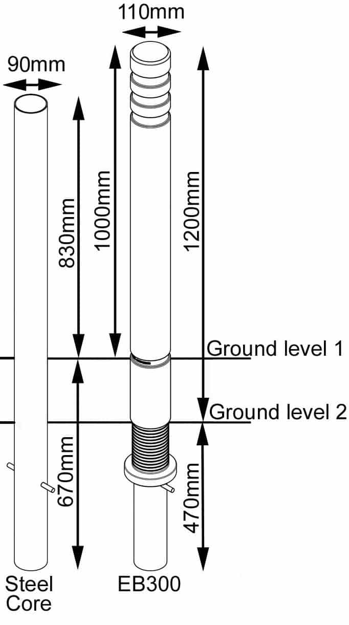 Polyethylene Bollard with Steel Core for Retail Parks | EB300 image 1