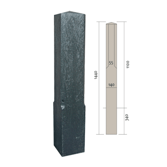 Recycled Plastic Square Bollard with Chamfer Top image 0