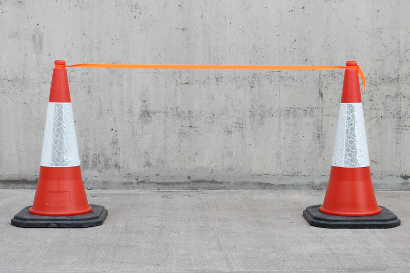Barrier & Cone Tape / Rope - Orange Fabglo - 25m Roll | HDJ000-200-800